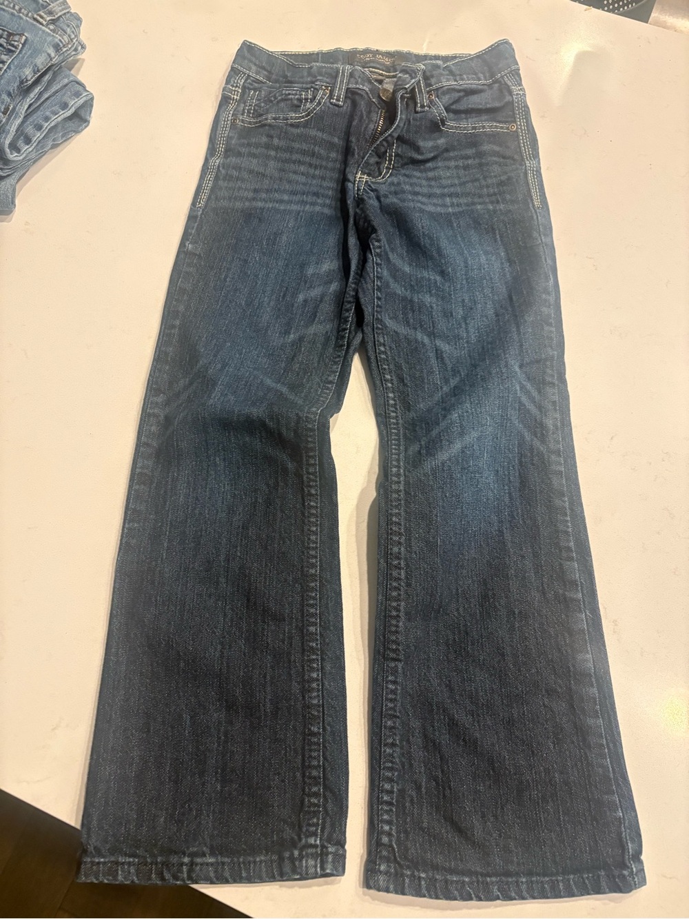 Kids Dark Blue Denim Bootcut Jeans - Picture 1 of 3